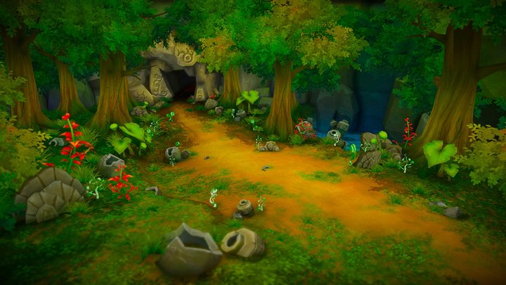 Hand painted forest – Gratis 3D-model STL