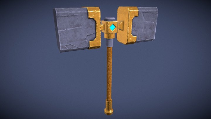 Low Poly Stylized Hammer 3D Model