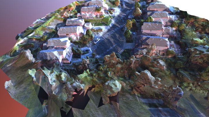 Cul-de-Sacs street in suburban 3D Model