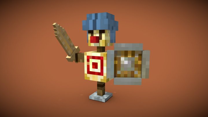 Roblox avatar defeating a training dummy with a sword