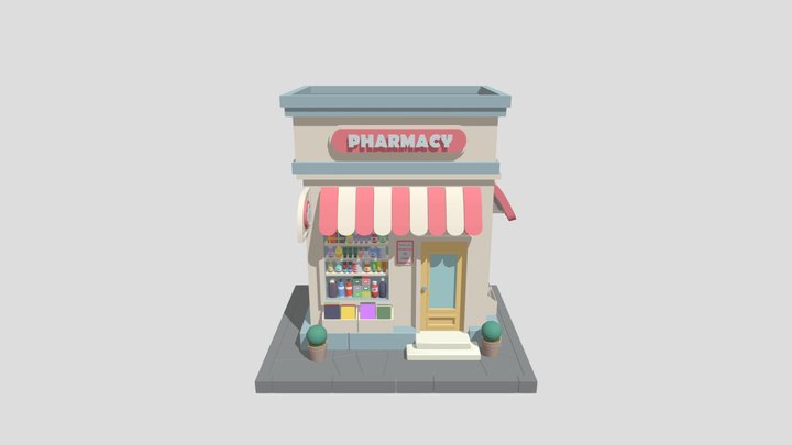 cartoon Pharmacy 01 3D Model