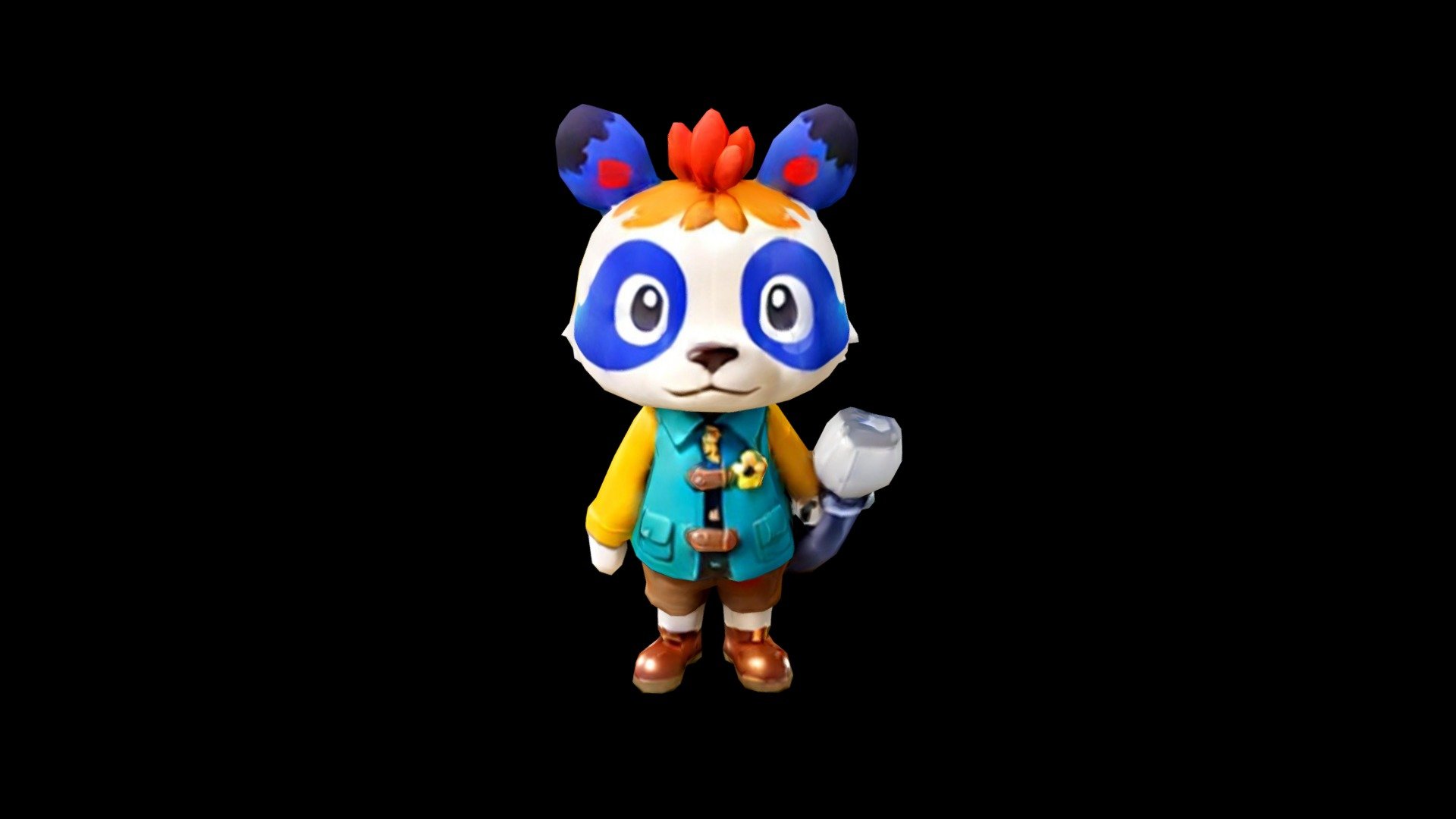 A 3D animal crossing character, a panda wearing - Download Free 3D ...