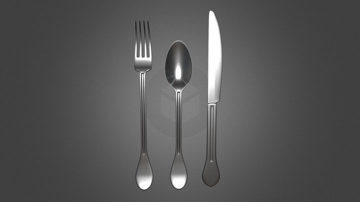 Metal cutlery 3D Model