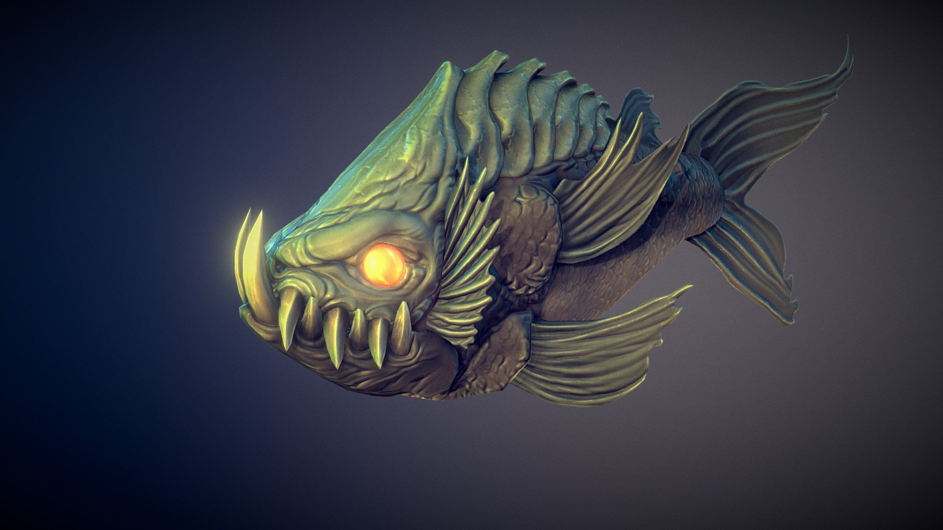 Angry Fish - 3D Model By Toomanydemons (@Toomanydemons) [8F5Aa59]