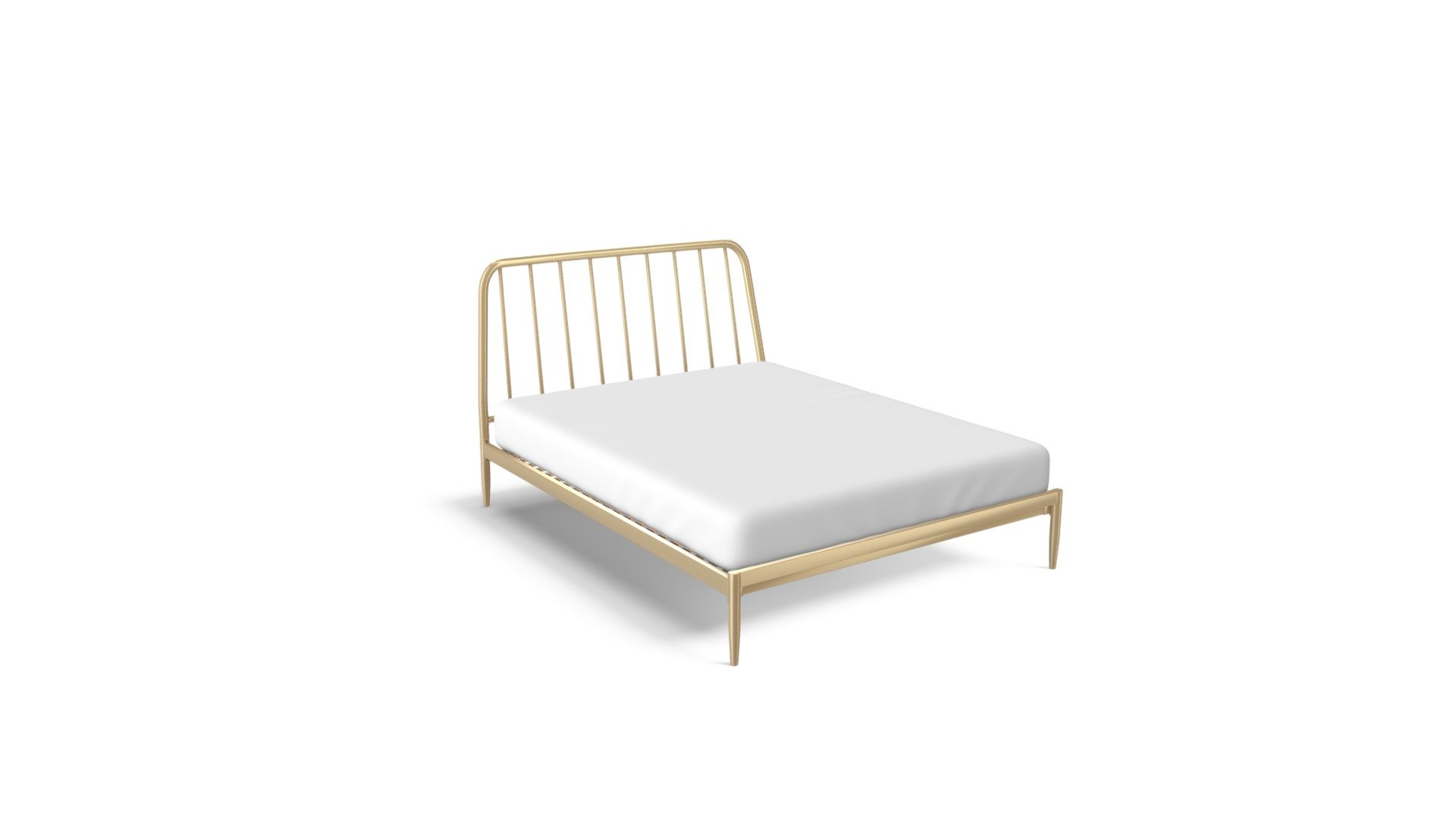 Alana Kingsize Bed, Brushed Brass