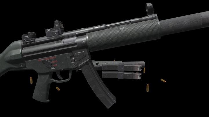 MP 5 SD5 Custom V1 - Modular Submachine Gun 3D Model