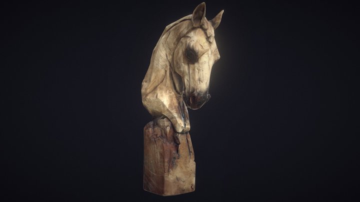 Wooden_Horse_Head 3D Model