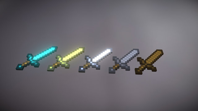 Minecraft Swords 3D Model