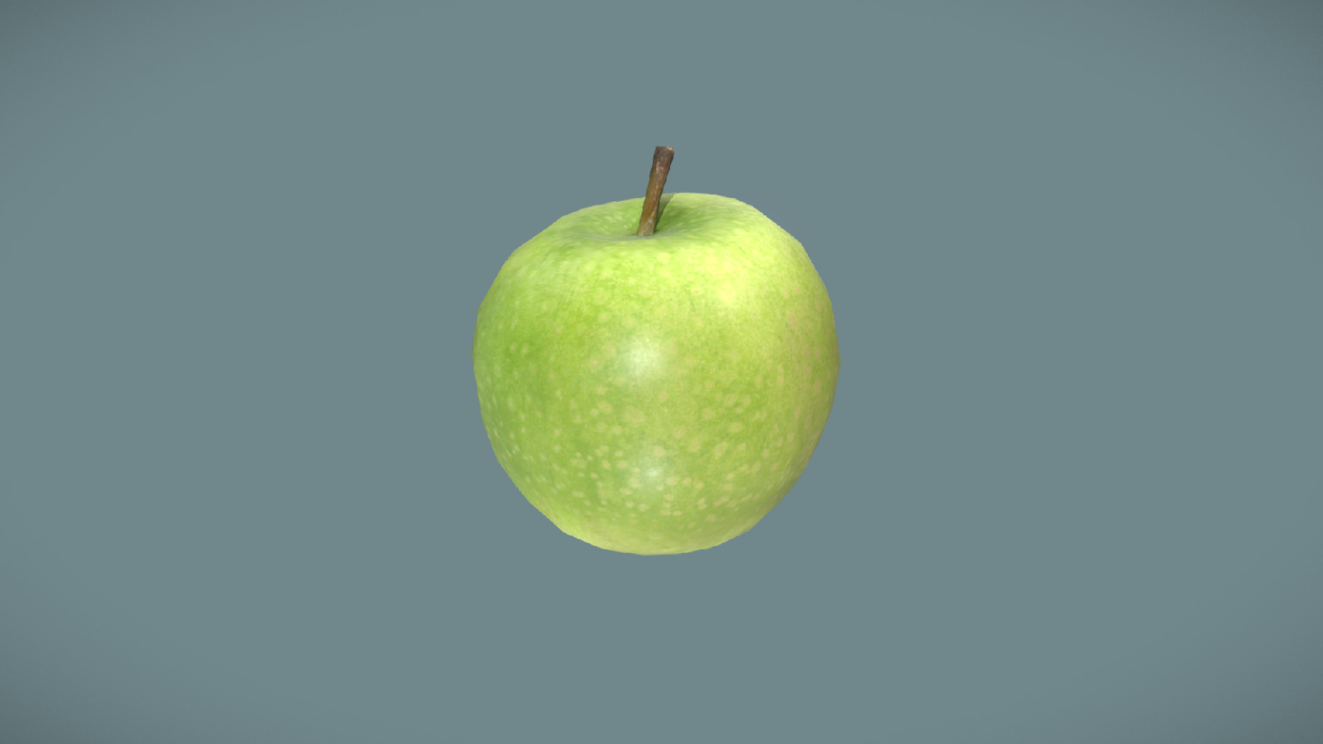 3D model An Apple! - This is a 3D model of the An Apple!. The 3D model is about a green apple on a blue background.