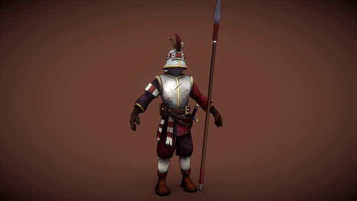 Spear Knight Cell Shading 3D Model