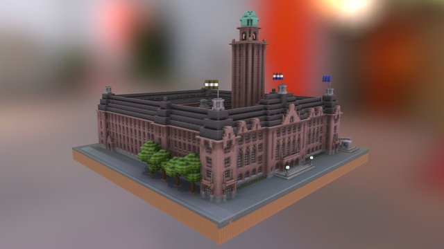 Stadhuis Rotterdam in minecraft - Rotterdam 3D Model