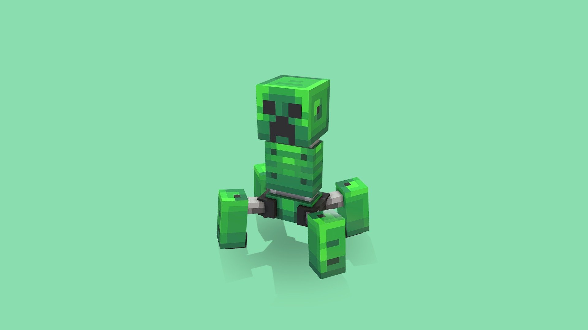 3D model Minecraft Creeper VR / AR / low-poly