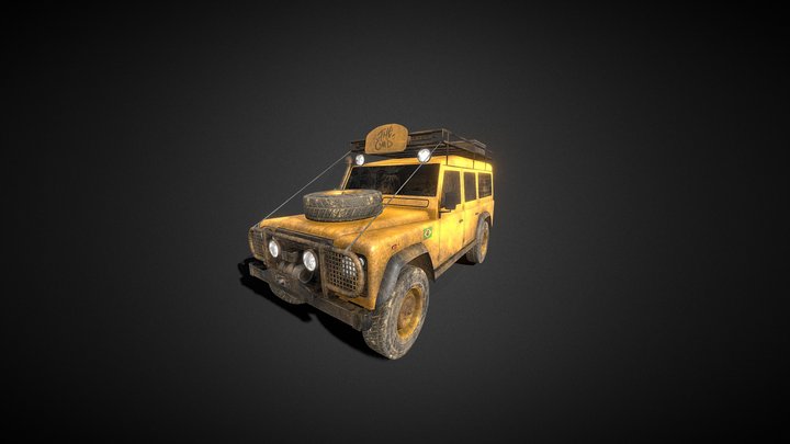 Post-Apocalyptic Land Rover Defender 3D Model