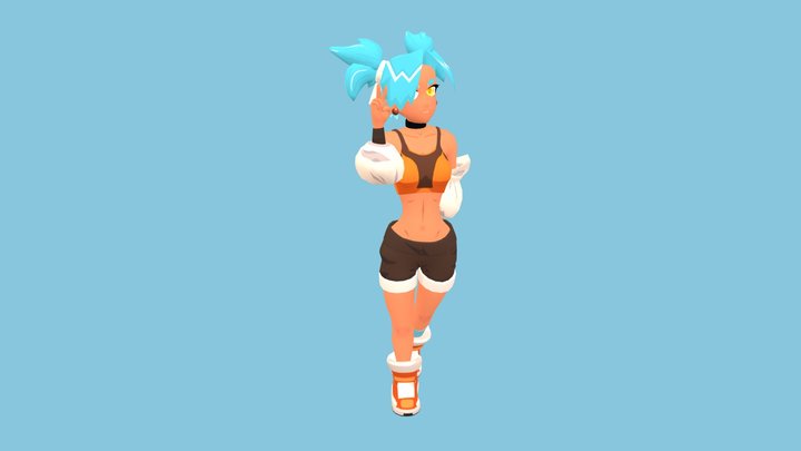 Anime girl Character Pose 3D Model
