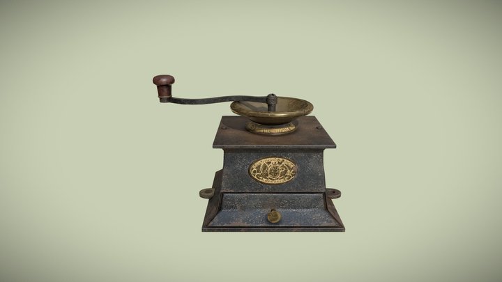 Antique Coffee Bean Grinder 3D Model