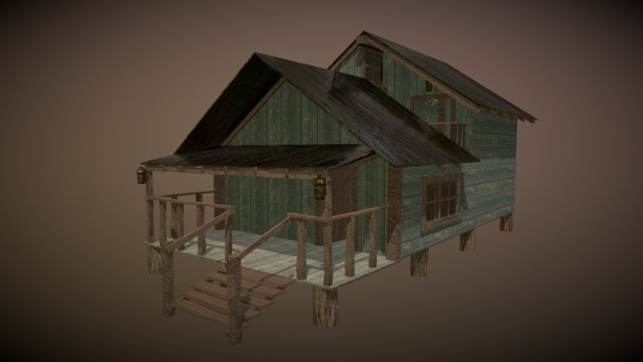 Old Cabin/Cottage Low Poly 3D Model