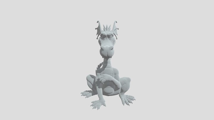 Rainbow Dragon by the Sea 3D Model