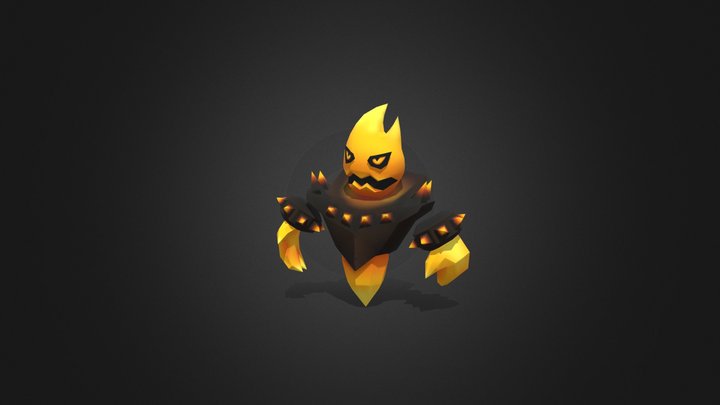 Low Poly Tiny Fire Flame Enemies Evolution Pack 3D Model
