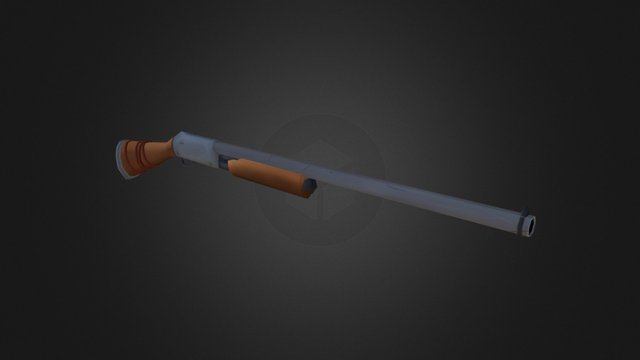 Low poly shotgun 3D Model