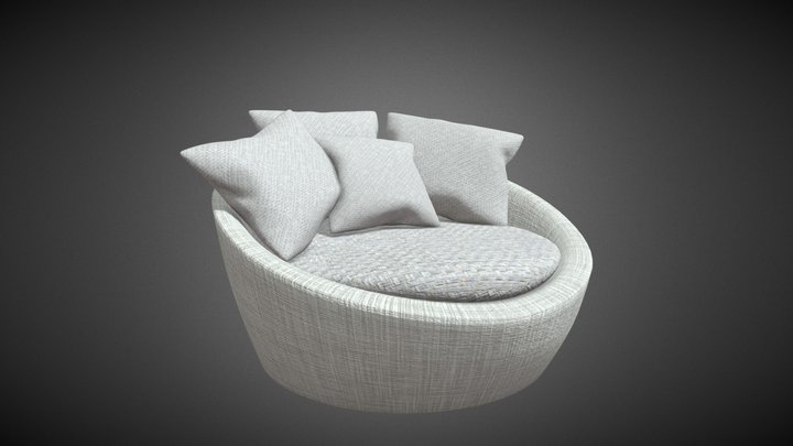 Fabric Sofa Chair & Cushions/Home Decor/ArchWiz 3D Model