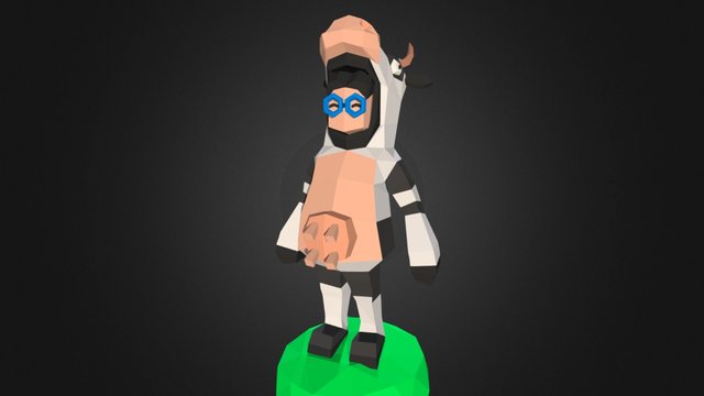 Nerd with a cow costume! 3D Model