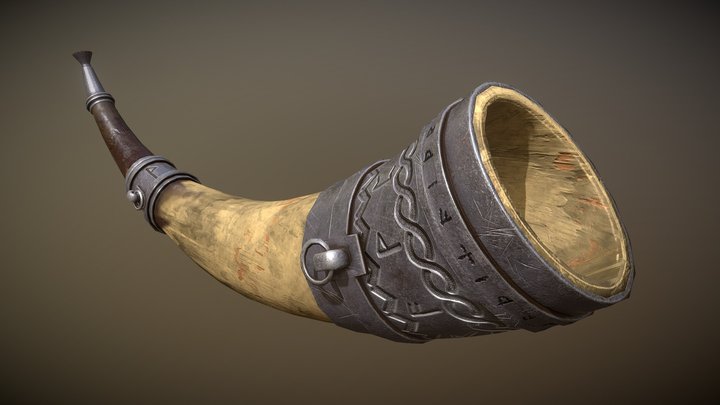 Viking War Horn 3D Model
