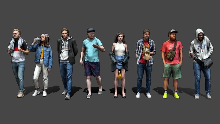 Lowpoly People A 3d Model Collection By Kanistra Kanistra Sketchfab