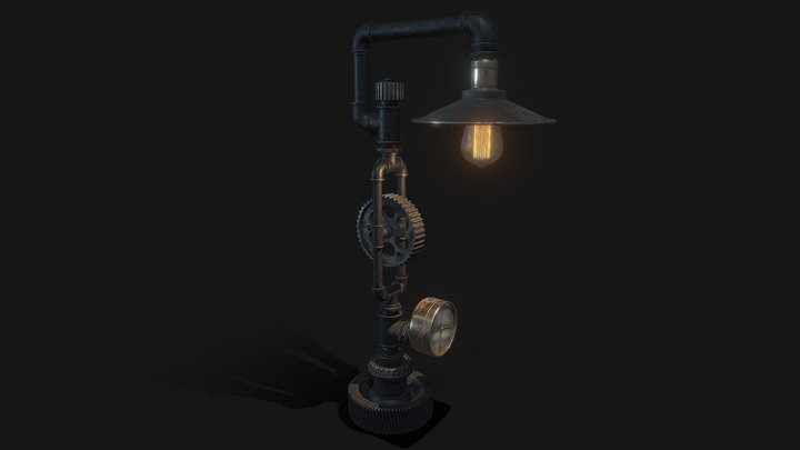 Steampunk Lamp 3D Model