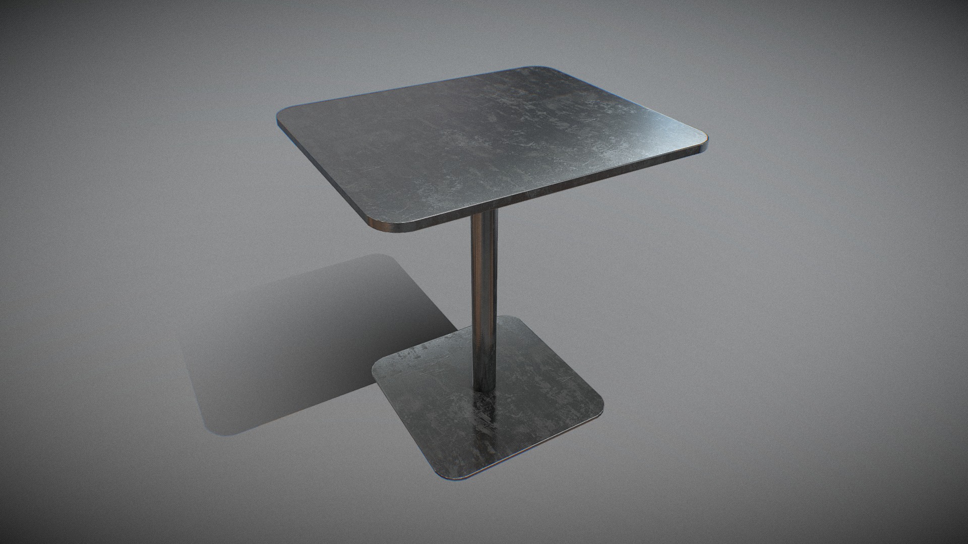 3D model MESA Cafe Table 4671-steel - This is a 3D model of the MESA Cafe Table 4671-steel. The 3D model is about a wooden table with a metal top.