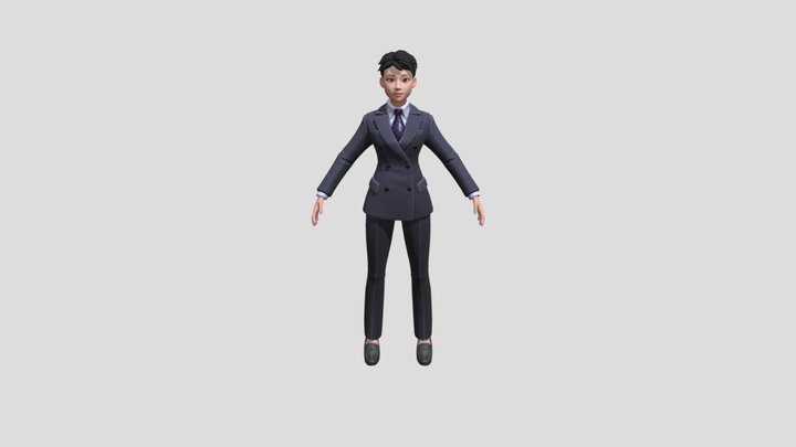 Human in suit or uniform(already rigged) 3D Model