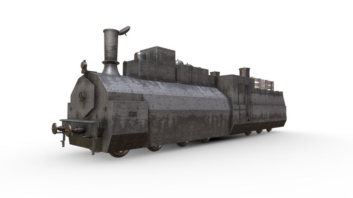 Soviet armoured train locomotive 3D Model