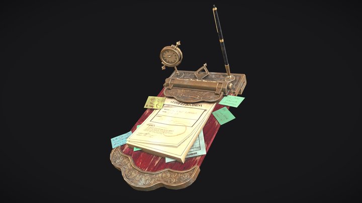 Vintage Clipboard 3D Model