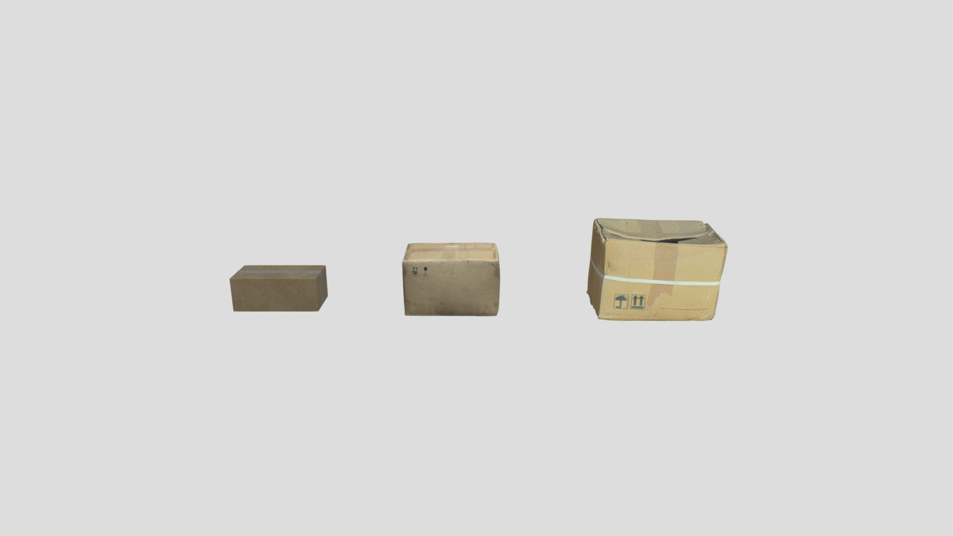 Damaged cardboard boxes - 3D model by daria.zabiiaka [8f79700] - Sketchfab