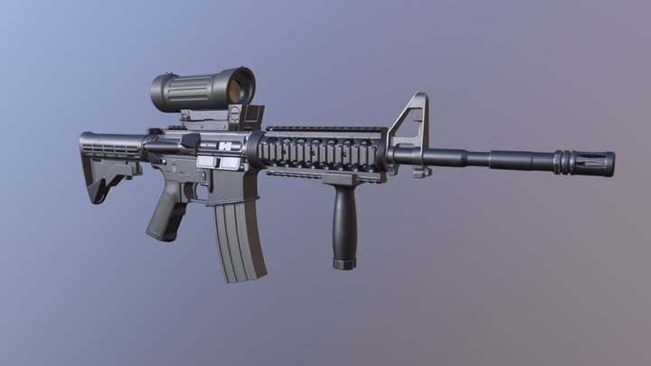 AR15 with C79 optic 3D Model