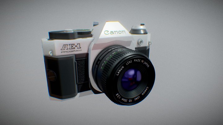 Canon AE-1 Program w/ FD 35 mm 2.8 3D Model