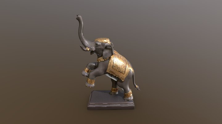 Majestic Elephant Statue 3D Model
