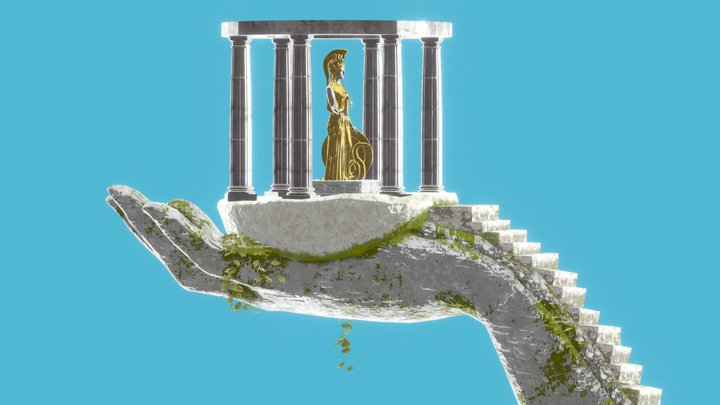 Ancient Temple Stylized 3D Model
