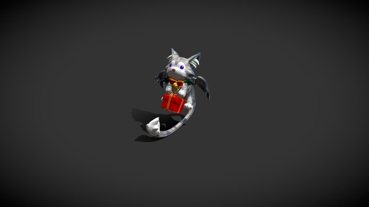 Christmas Kitten 3D Model