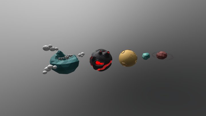 Lowpoly Planets 3D Model