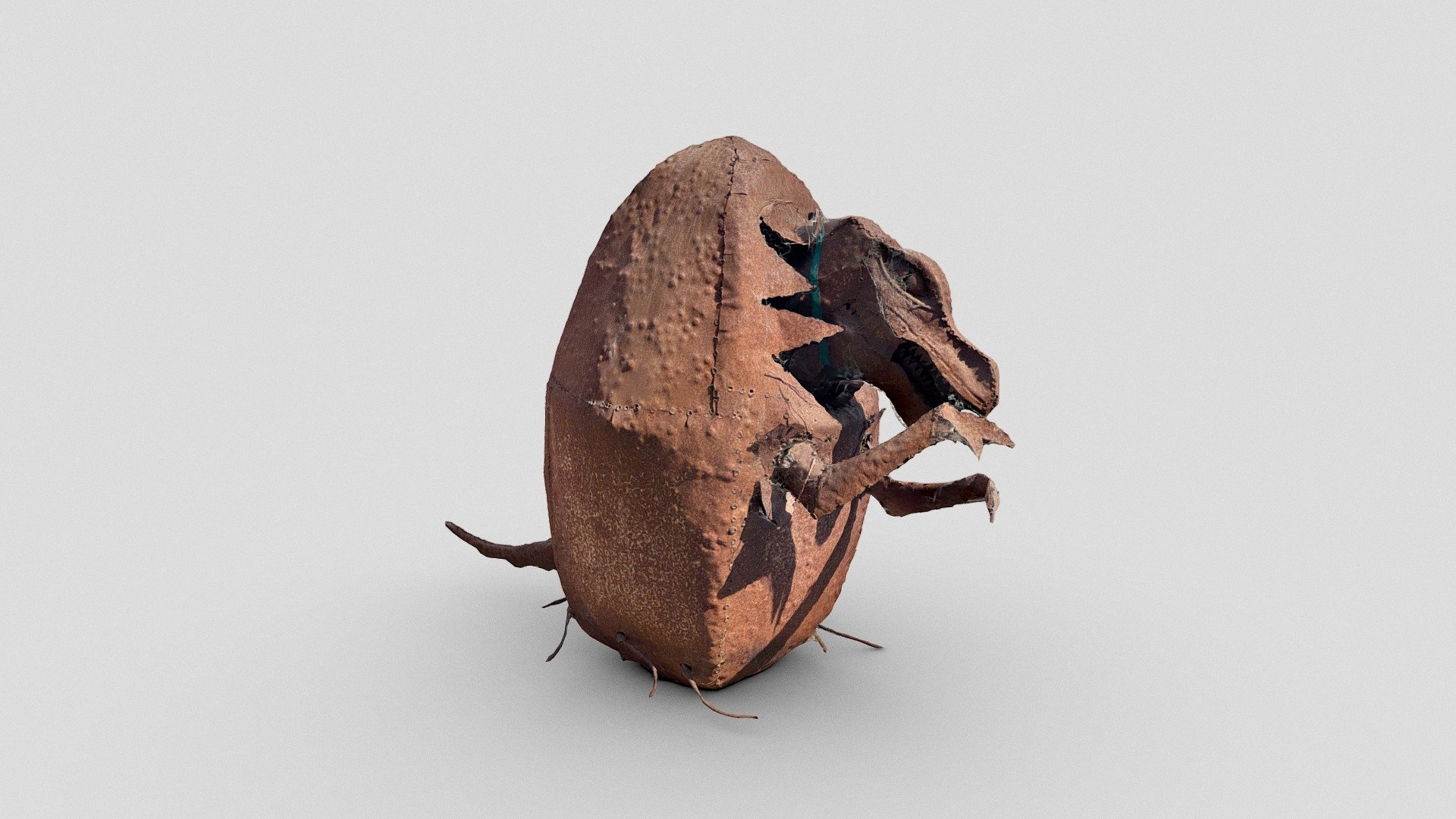 Metal dinosaur egg