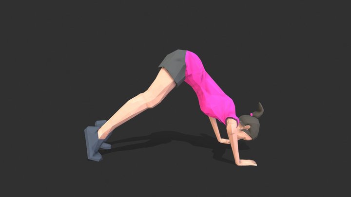 Pike Push Ups Exercise 3D Model