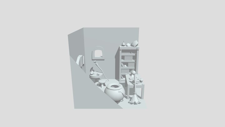 Witch's Cabin Diorama 3D Model