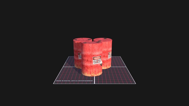 Metal Barrels 3D Model