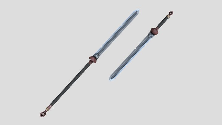 Crimson Sword and Crimson Swordstaff 3D Model