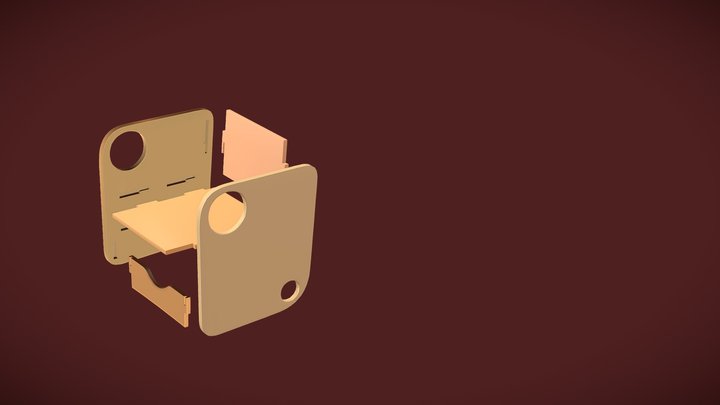 Стул упрощенный Анимация 3D Model