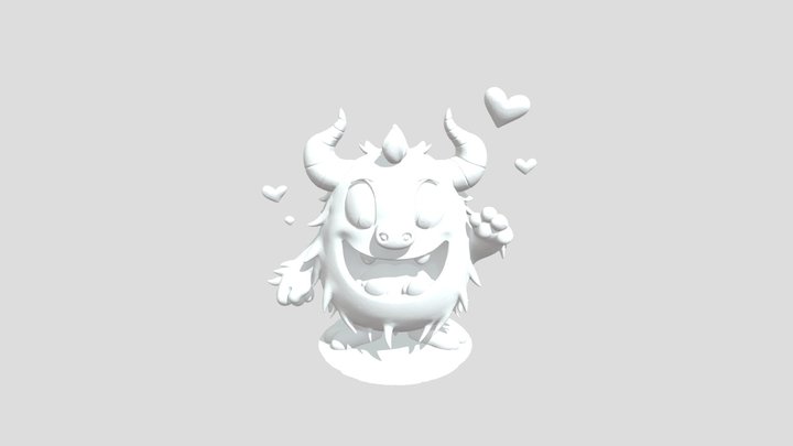 Petit monstre avec des coeurs 3D Model