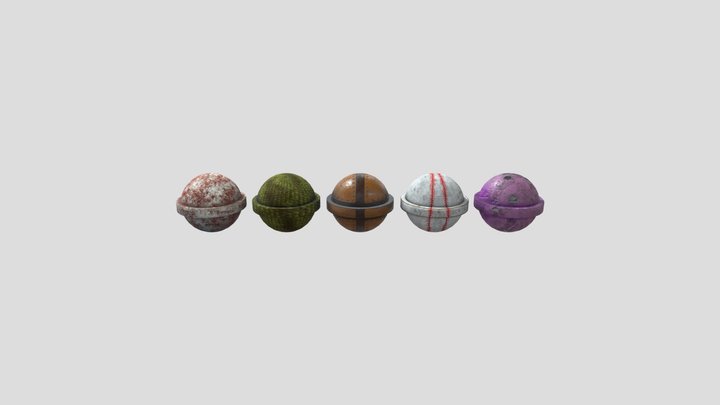 Random Spherical Objects 3D Model
