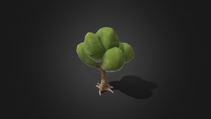 Low poly tree with animation 3D Model