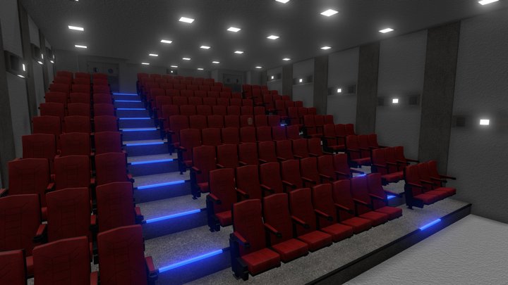 Cinema Low Poly 3D Model