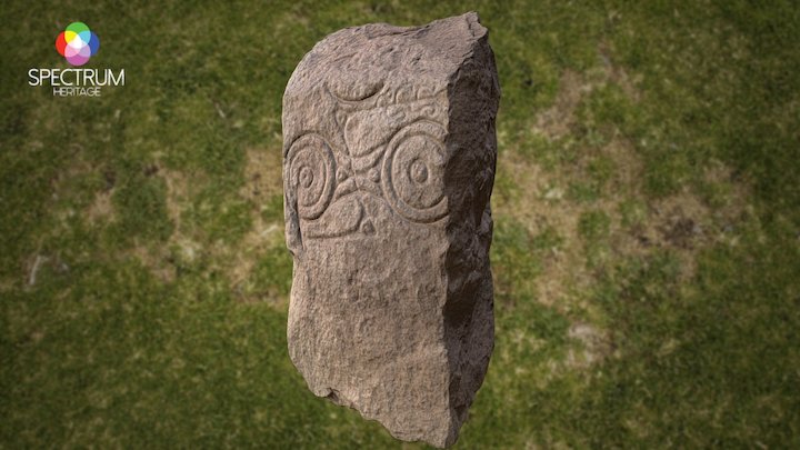 Pictish symbol stone fragment. Inverurie 3. 3D Model